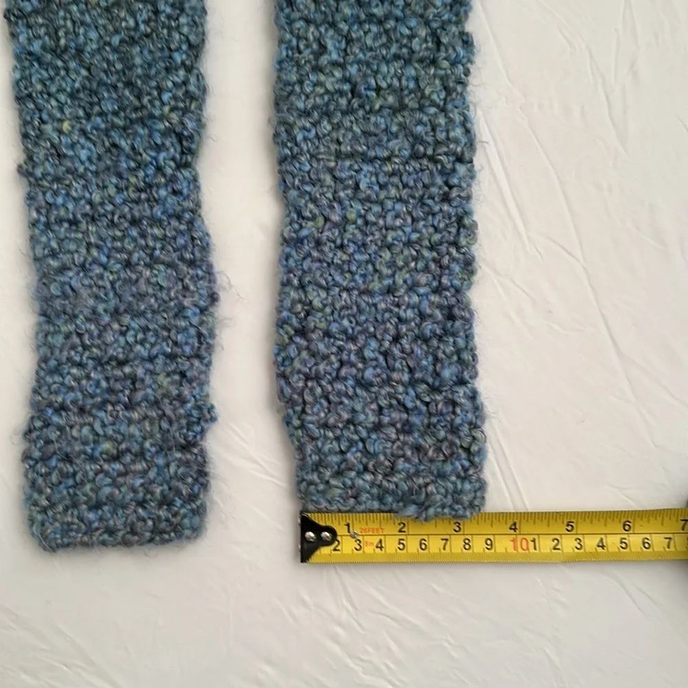Hand crochet blue fingerless hand and arm warmers